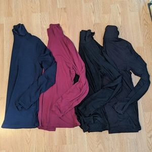 Bundle of (4) tissue thin turtlenecks